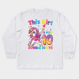 It's My 10th Birthday Shirt This Girl Is Now 10 Years Old Kids Long Sleeve T-Shirt